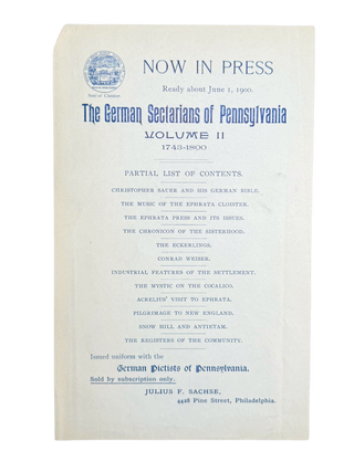 German Pietists of Pennsylvania, 1694-1708. Phila., 1895.