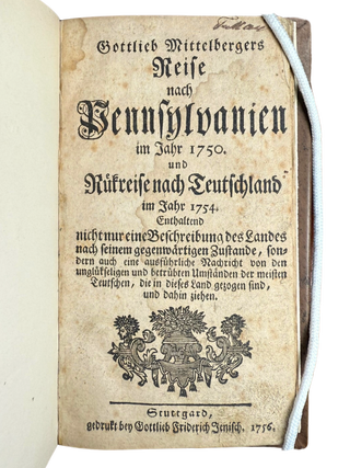 Reise nach Pennsylvanien im Jahr 1750