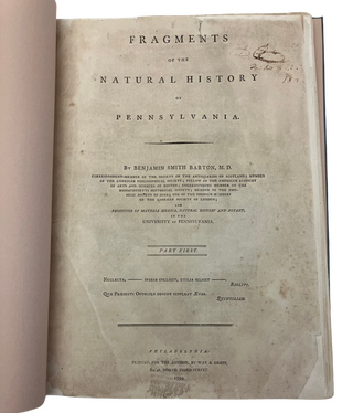 Fragments of the Natural History of Pennsylvania.