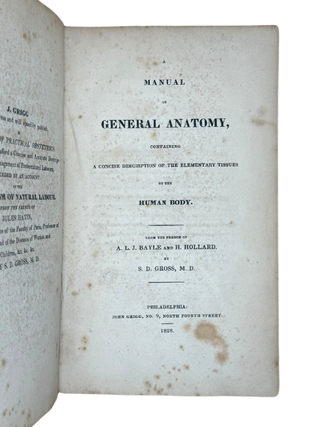 Manual of General Anatomy, containing a concise Description of the