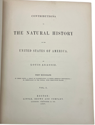 Contributions to the Natural History of the United States of America.