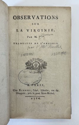 Observations sur la Virginie, par M. J***, Traduites de L'Anglois.