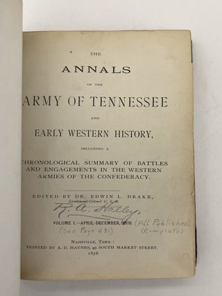 Annals of the Army of Tennessee and Early Western History, Including a