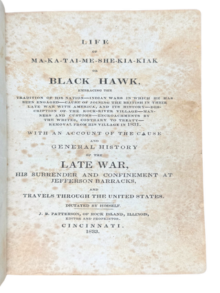 Life of Ma-Ka-Tai-Me-She-Kia-Kiak or Black Hawk, Embracing the