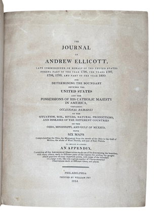 Journal of Andrew Ellicott, Late Commissioner