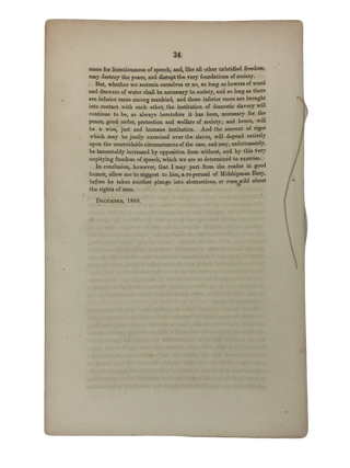 Southern Slavery Considered on General Principles