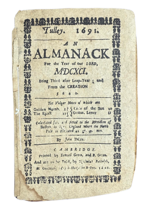 Almanack for the Year of Our Lord, MDCXCI. John TULLEY.