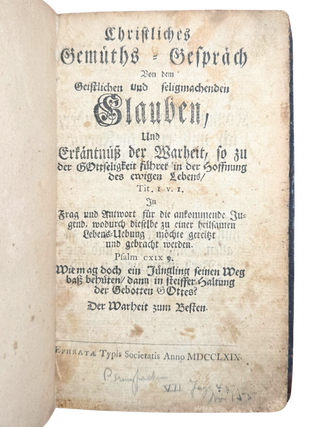 Christliches Gemuths-Gesprach von dem Geistlichen