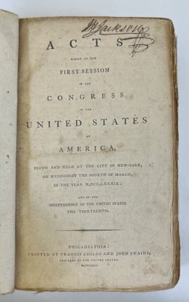 Acts Passed at the First Session of the Congress of the United States