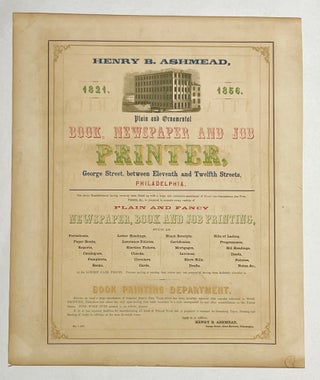 Item #81482 Henry B. Ashmead, 1821. 1856. Henry B. ASHMEAD