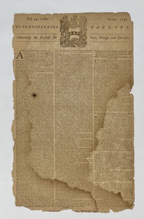 Pennsylvania Gazette. July 24, 1760. Numb. 1648